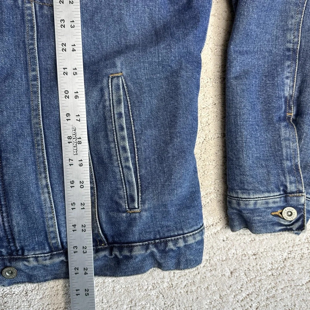 Eddie Bauer Large Flannel Lined Denim‎ Jacket Heavy Shacket Trucker